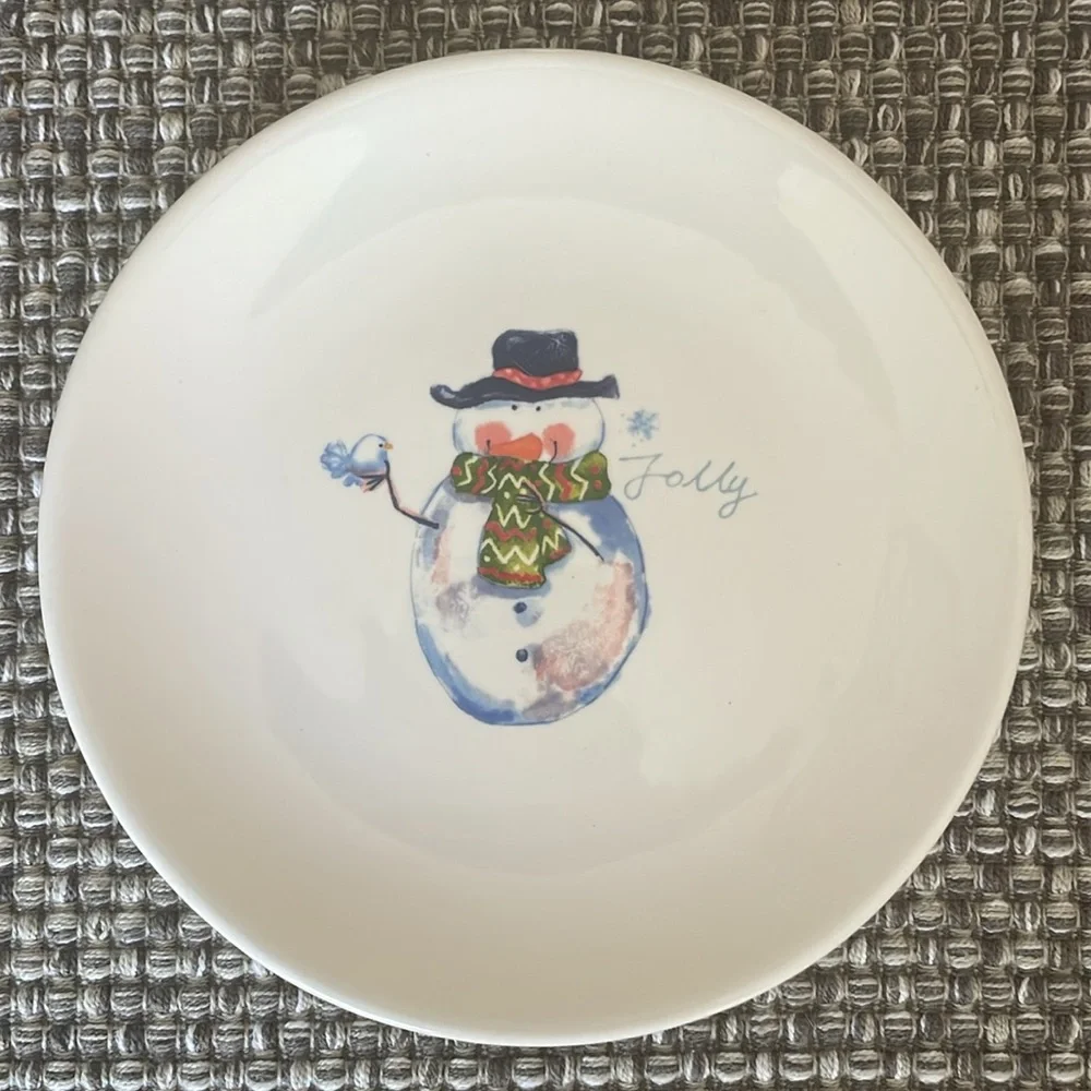 Pier 1 Imports 6” Appetizer Plate 4 Piece Set Holiday / Christmas Earthenware
